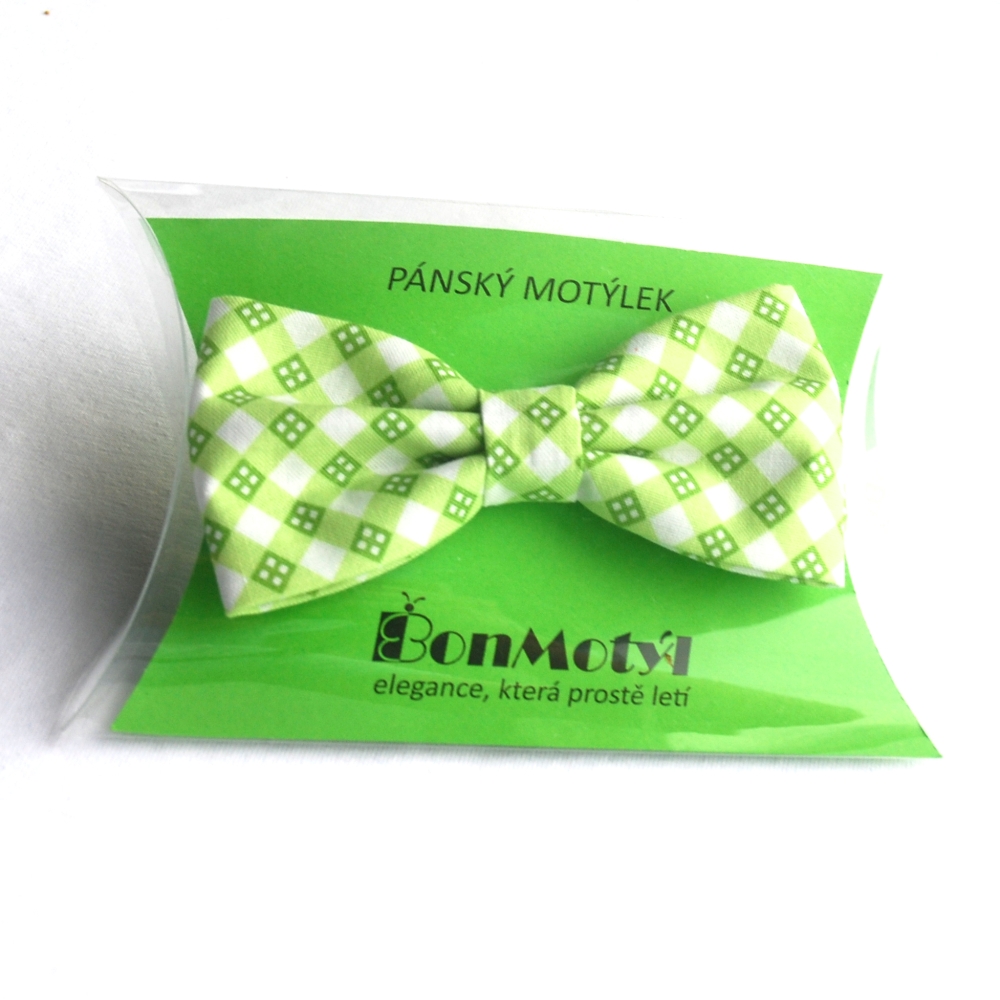 Zelený károvaný motýlek