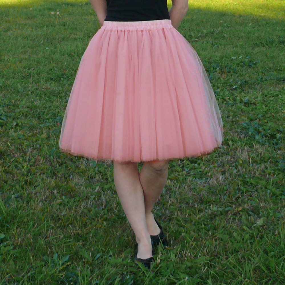 Starorůžová tylová sukně