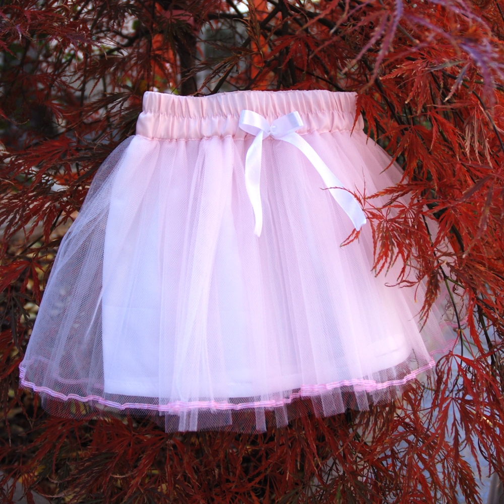 Světle růžová tylová sukně - dětská