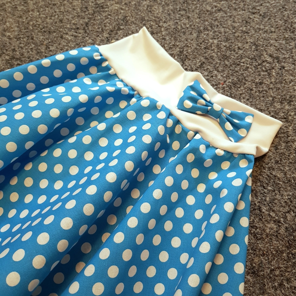 Tyrkysová puntíkovaná sukně - dětská