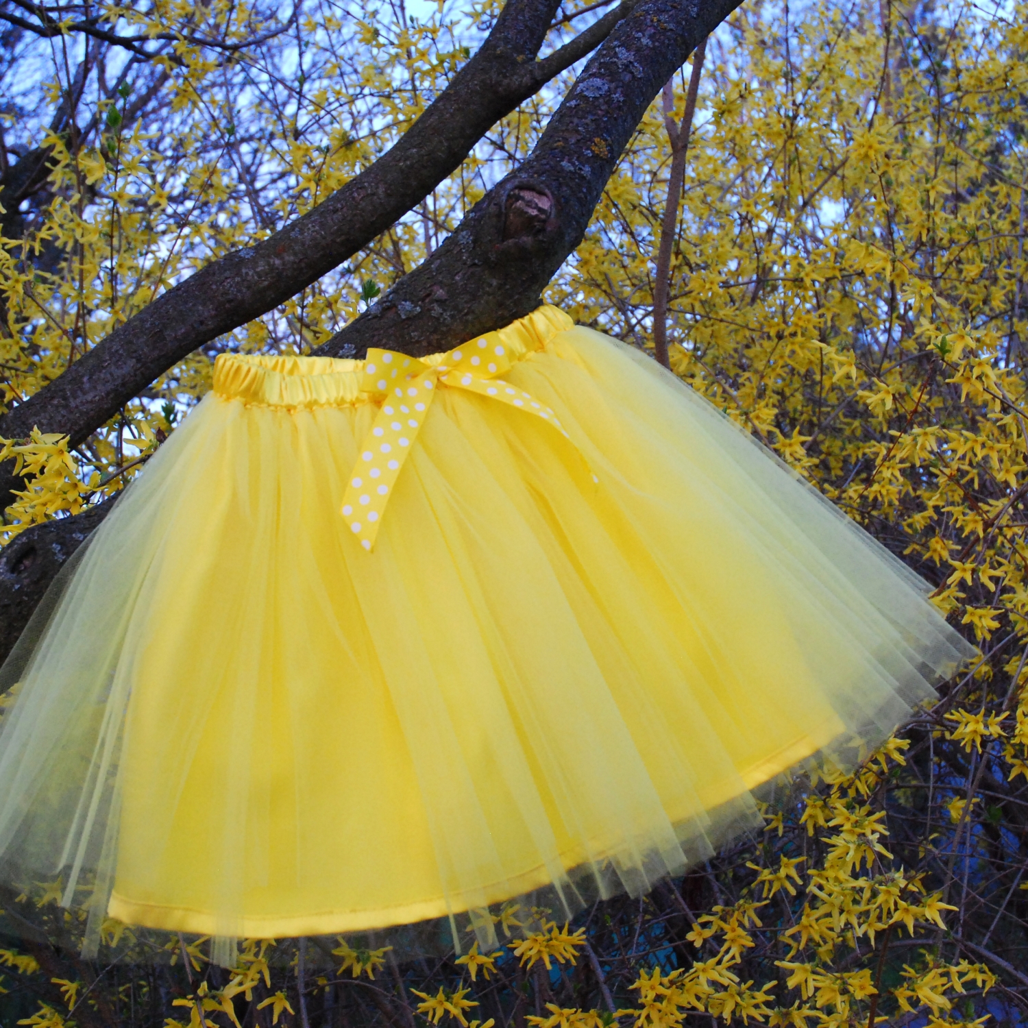 Žlutá tylová sukně - dětská