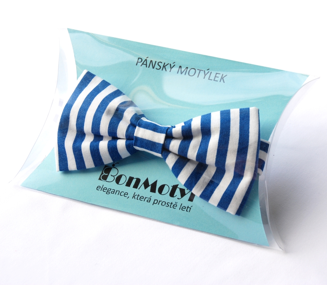 Modrý pruhovaný motýlek