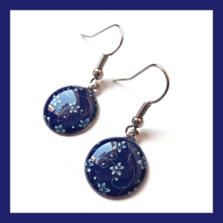 Náušnice s modrotiskem