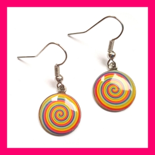 Náušnice s barevnou spirálou