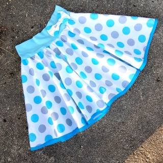 Modro-bílá puntíkovaná sukně - dívčí