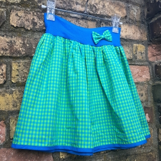 Modro-zelená kostkovaná sukně - dívčí