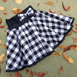 Černobílá kostkovaná sukně - dětská