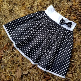 Černá sukně se srdíčky - dětská