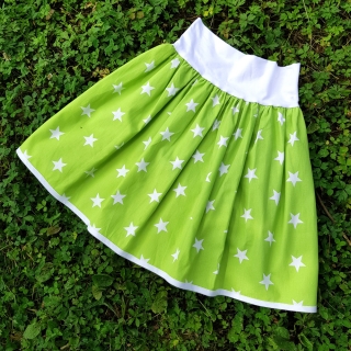Zelená sukně s hvězdami - dívčí