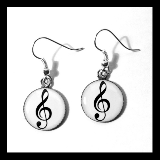 Náušnice s houslovým klíčem