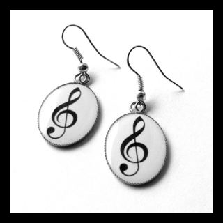 Náušnice s houslovým klíčem