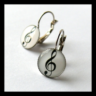 Náušnice s houslovým klíčem