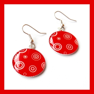 Náušnice s červenými kolečky