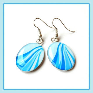 Náušnice modré vlnky