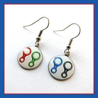 Náušnice - barevné horolezecké osmy