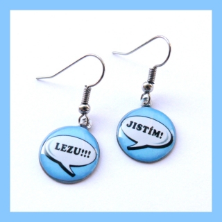 Náušnice "LEZU-JISTÍM" modré