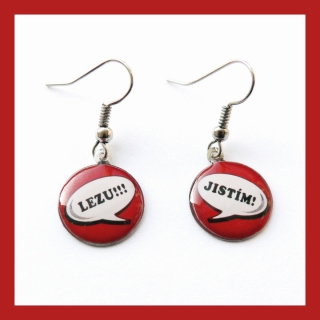 Náušnice "LEZU-JISTÍM" červené