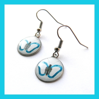 Náušnice s motýlkem-modré