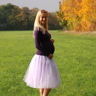 Světle fialová tylová sukně