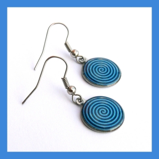 Náušnice modré kružnice